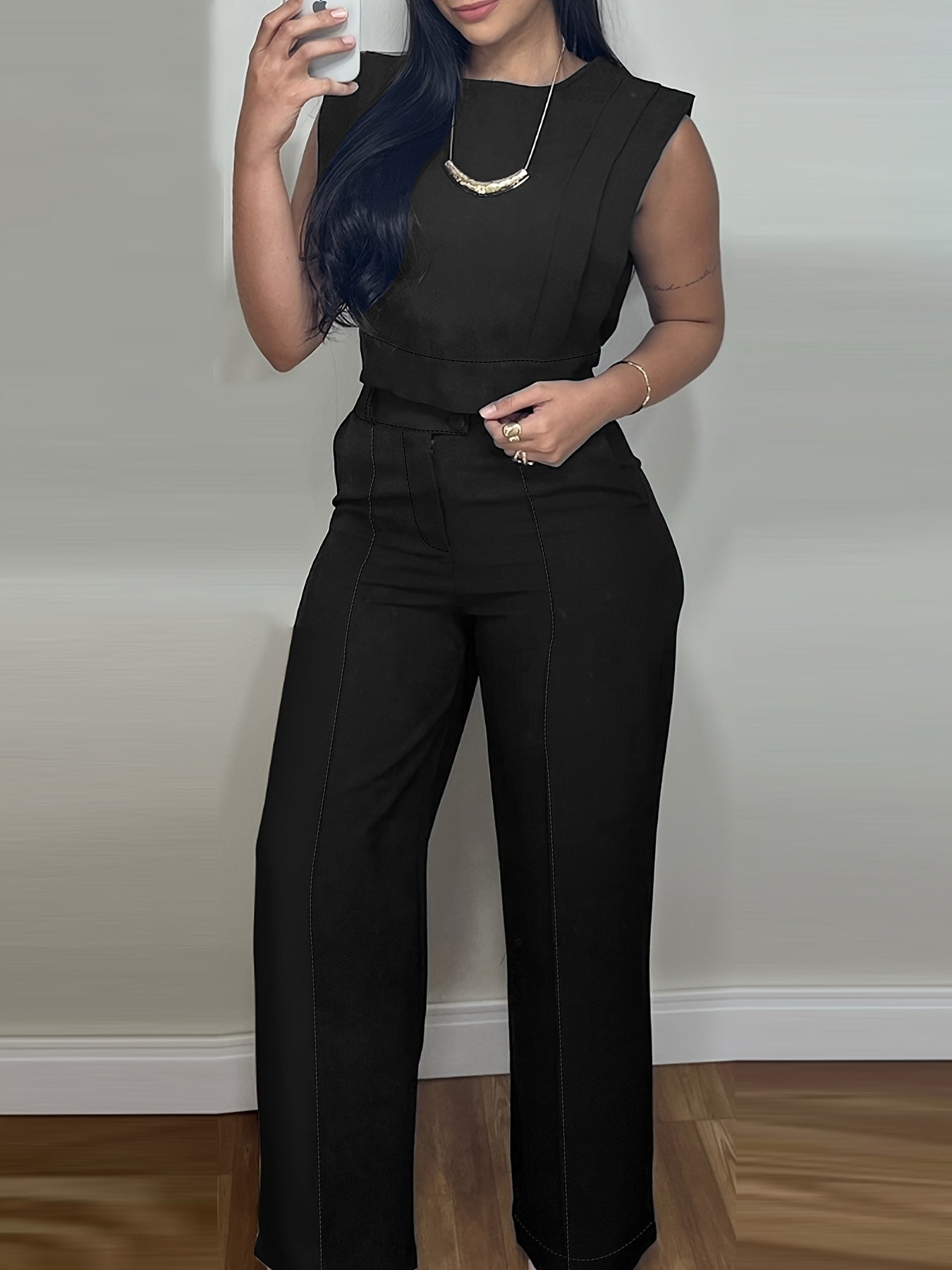 Women’s Casual Outfit Set – Short Sleeve Top & Pants