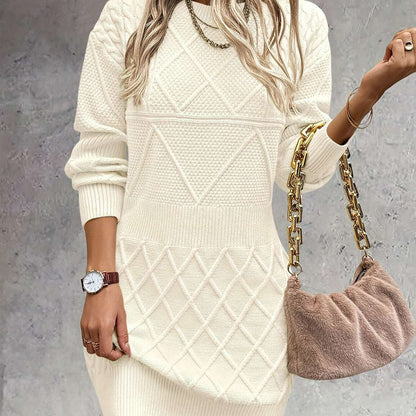 Oversized Chunky Ribbed Knit Sweater Dress for Women