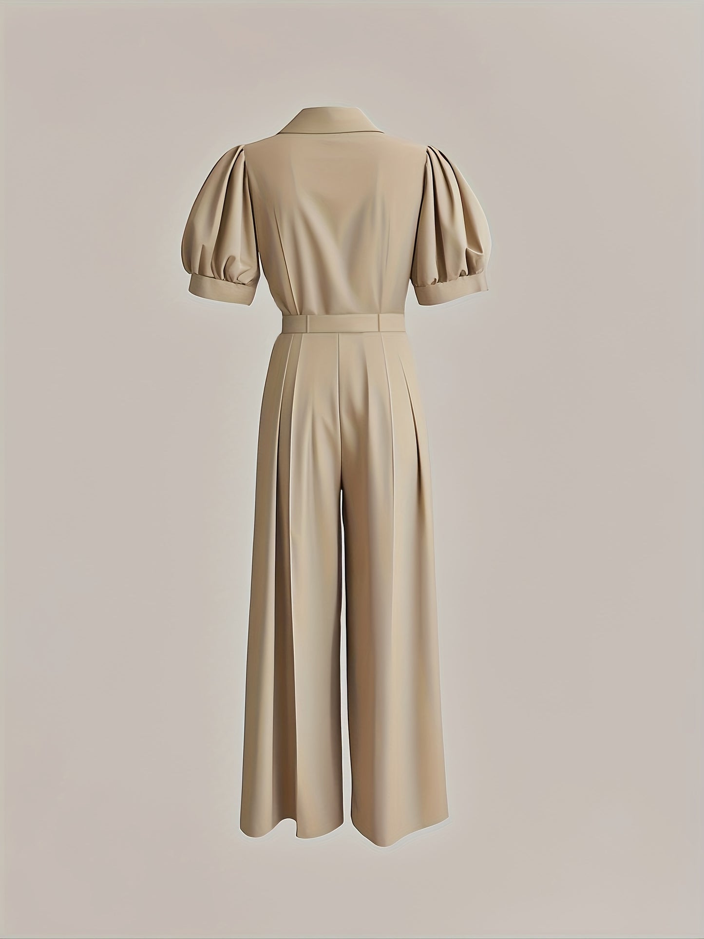 [Mint Green Jumpsuit] Mint Green Loose-Fit Jumpsuit | Women's Summer Solid Color Machine-Washable Jumpsuit for Casual & Professional Outfits, Wideleg Outfit, Nonstretch Fabric