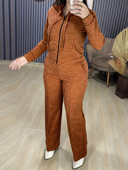 Women’s 2pcs Outfit Set – Hooded Cardigan & Pants