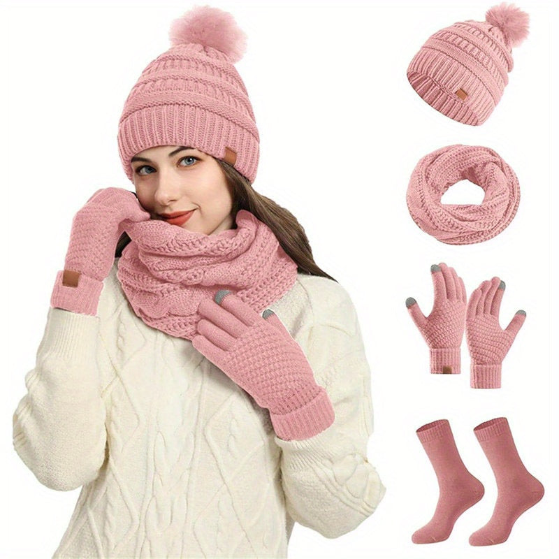 Women’s Winter Warmth Set – Hat, Scarf, Gloves & Socks