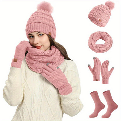 Women’s Winter Warmth Set – Hat, Scarf, Gloves & Socks