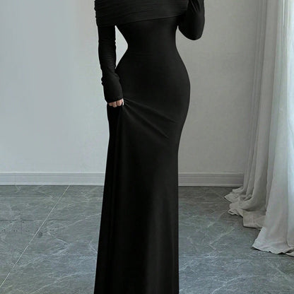 Women'S Elegant Off-Shoulder Long Sleeve Party dress - Formal to casual event gown, flatterning A-Line silhouette, Chic Evening & Everyday Outfits - Women'S Formal & Everyday Dresses, Dresses for Party, Evening Wear, Offshoul