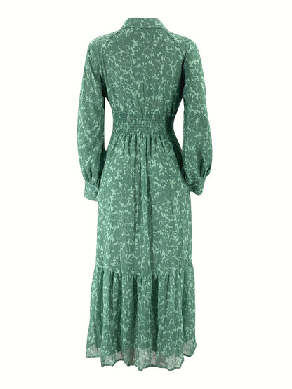 [Elegant Islamic Maxi Dress] Elegant & Modest Women's Maxi Dress - Islamic Attire with Button Front, Flowy Long Dress for Weddings, Parties, Travel - Machine Washable Muslim Wedding Gown