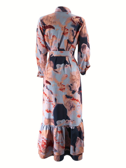 Women's Middle Eastern Muslim Temperament Printed Long Dress
