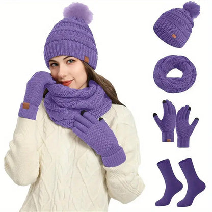 Women’s Winter Warmth Set – Hat, Scarf, Gloves & Socks