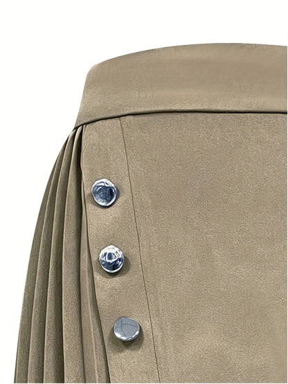 New Autumn Irregular Design Half-Length Skirt for Women, Versatile Pleated Skirt with a Stylish Flair.