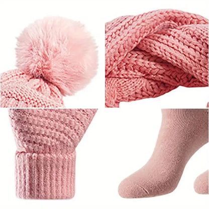 Women’s Winter Warmth Set – Hat, Scarf, Gloves & Socks
