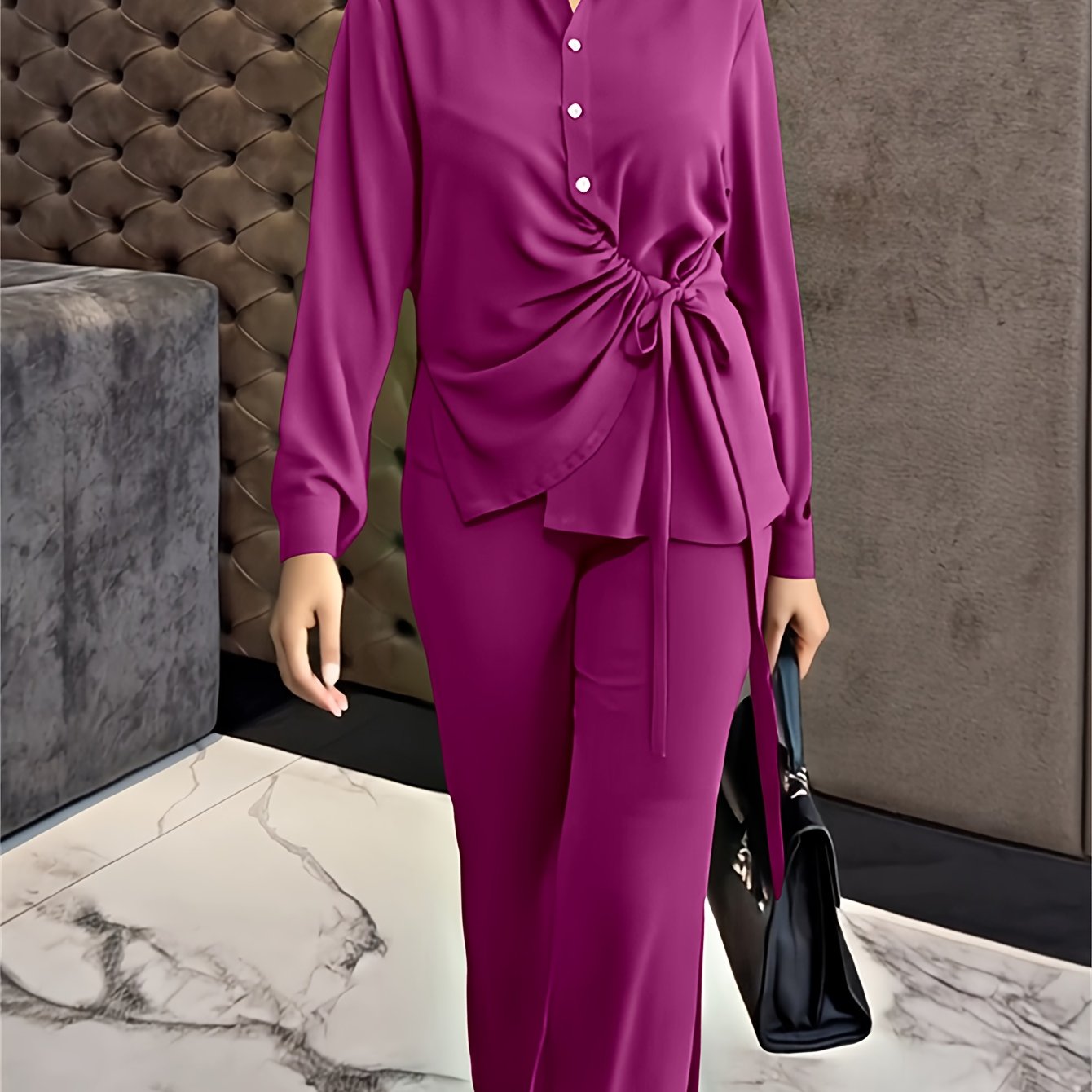 Women’s Blouse & Pants Set – Fall/Winter Casual Outfit
