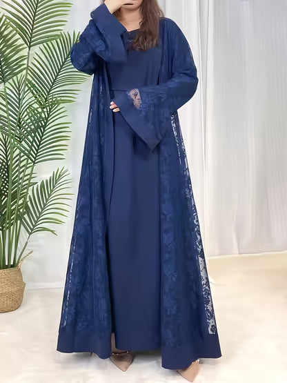 Elegant Ramadan Lace Robe Set 6420 - Long, Elegant Design for Special Occasions