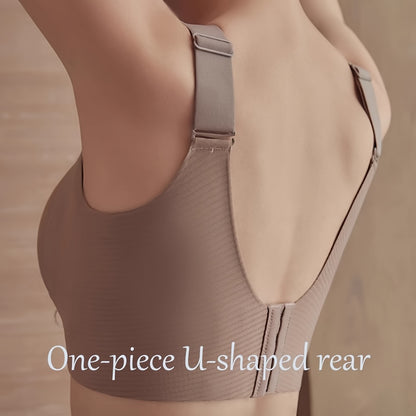 4pcs Women'S Seamless Bra - Elegant Solid Color, Wide Straps And Built-In Bra, Comfortable And Breathable Wireless Support, Non-Padded Ribbed Texture - Available in White, Beige, Black, Brown, Medium Support Bra|Seamless Unde