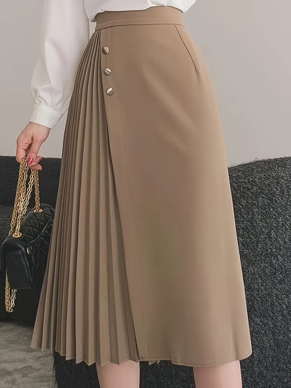 New Autumn Irregular Design Half-Length Skirt for Women, Versatile Pleated Skirt with a Stylish Flair.