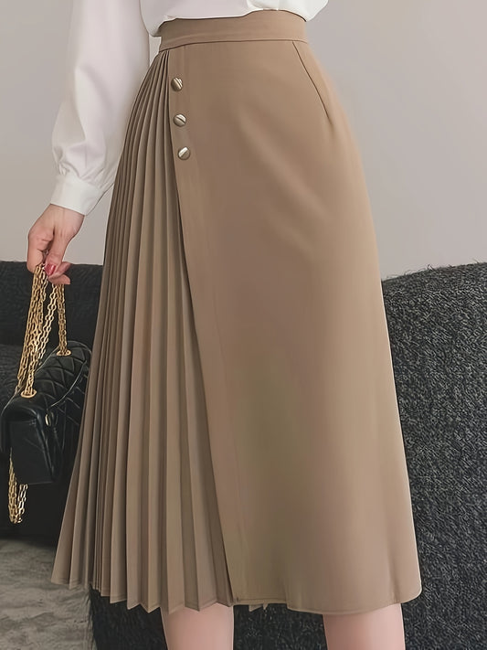 New Autumn Irregular Design Half-Length Skirt for Women, Versatile Pleated Skirt with a Stylish Flair.