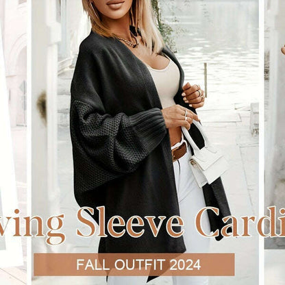 Snug Fit Oversized Knit Cardigan Sweater for Women