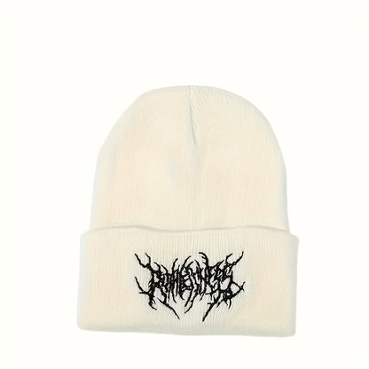 2-Pack Gothic Embroidery Beanie – Unisex Winter Cap
