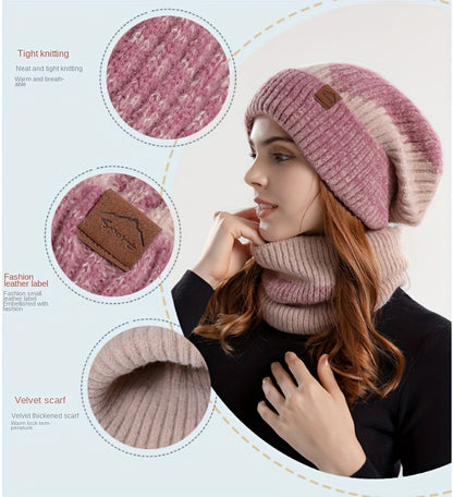 Winter Hat & Scarf Set – Women’s Plush Ear Warmer