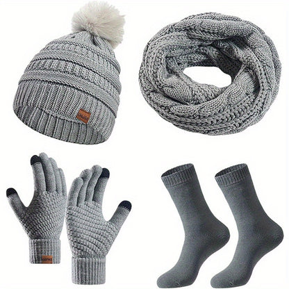 Women’s Winter Warmth Set – Hat, Scarf, Gloves & Socks