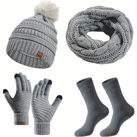 Women’s Winter Warmth Set – Hat, Scarf, Gloves & Socks