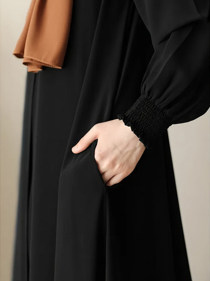Middle Eastern Muslim Comfortable Solid Color Robe 8358