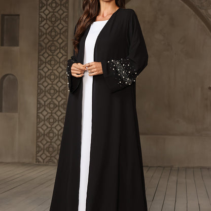 Women's Elegant Islamic Abaya Robe - Long Muslim Wedding & Everyday Prayer Dress with Headscarf, Formal/Informal Islamic Clothing, Non-Transparent Full Coverage, Hand Washable Religious Attire, Muslim Dress, Formal Event Atti