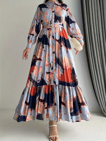 Women's Middle Eastern Muslim Temperament Printed Long Dress