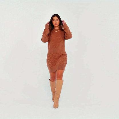 Oversized Chunky Ribbed Knit Sweater Dress for Women