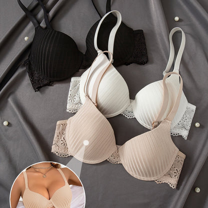 3pcs Fashion Lace Splicing Underwear with No Trace Collection and Accessory Breasts for Women'S Underwear