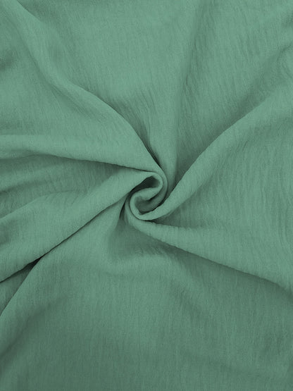[Light Green Maxi Dress] Casual Light Green Polyester Maxi Dress - Elegant Solid Color with Ruffle Hem & Button Detail, Machine Washable - Hijab Not Included