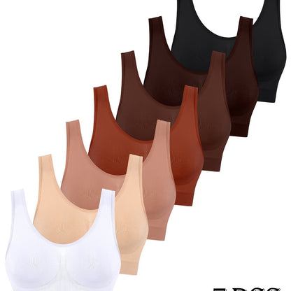 7pcs Sports Bra For Women, Shock-absorbing Running, Small Chest Gathering, Fitness Yoga Vest, Thin Design, No Padding, Beautiful Back, Sports Bra