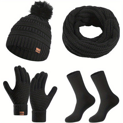 Women’s Winter Warmth Set – Hat, Scarf, Gloves & Socks