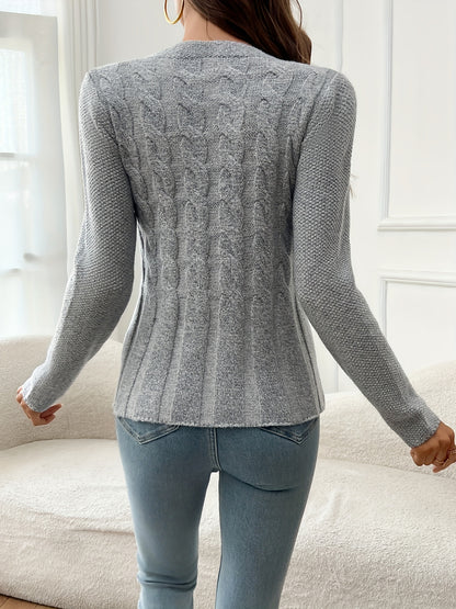 LUNE Front Button Cardigan – Casual Long Sleeve