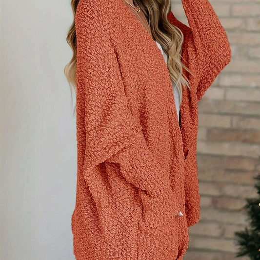 Chic Open Front Cardigan with Batwing Sleeves for Women