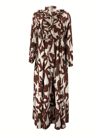 Women's Middle Eastern Muslim Print Long Dress