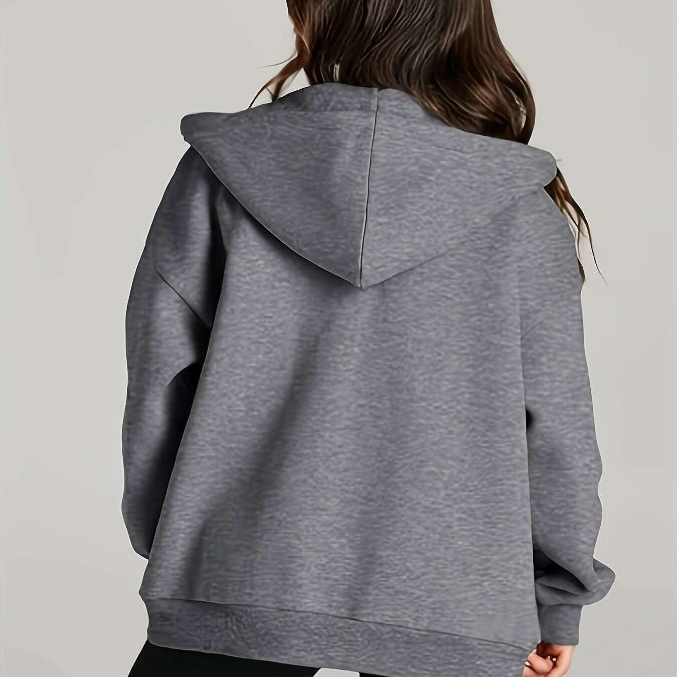 Women's Casual Zip-Up Hoodie with Pockets, Cotton Blend - D&M Boutique 