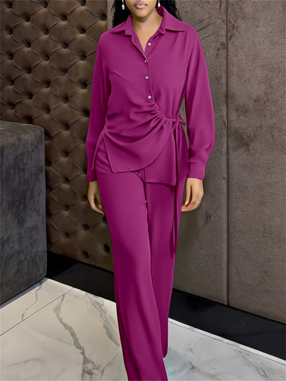 Women’s Blouse & Pants Set – Fall/Winter Casual Outfit