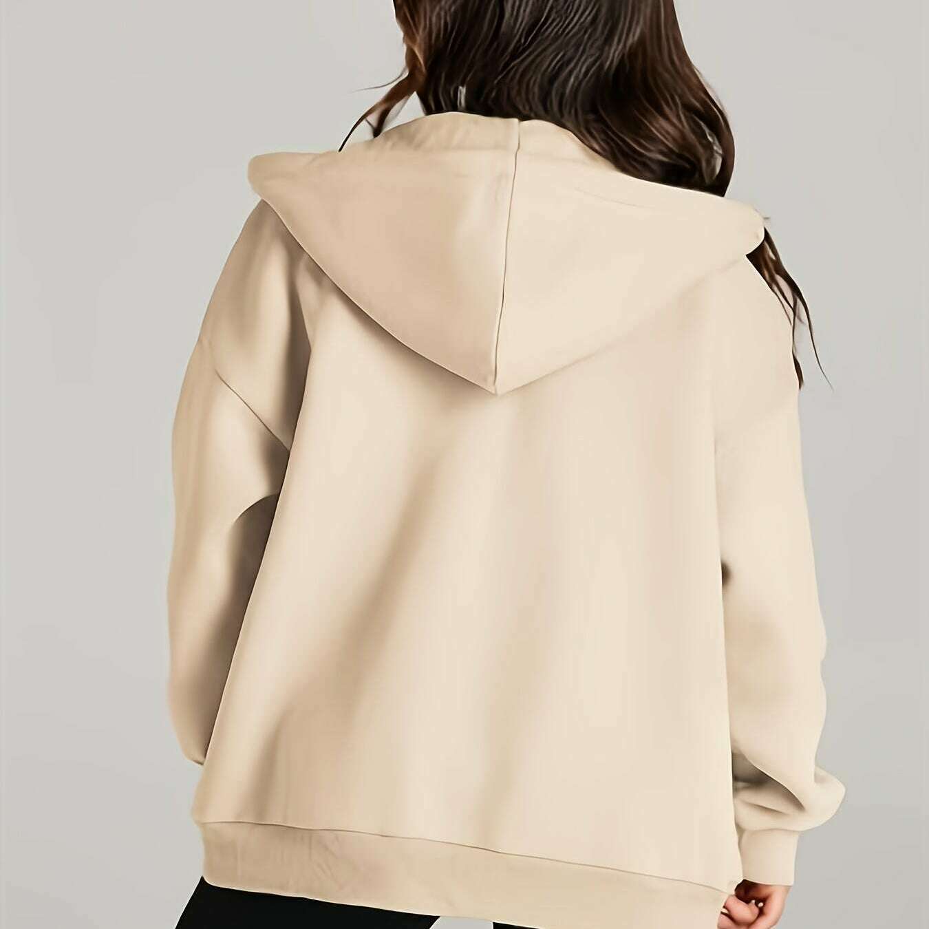 Women's Casual Zip-Up Hoodie with Pockets, Cotton Blend - D&M Boutique 
