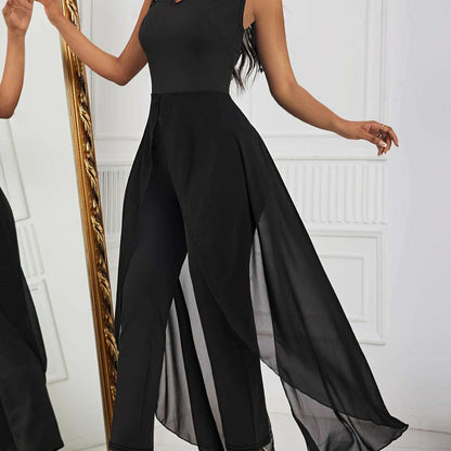 Elegant Sleeveless High-Waist Jumpsuit with Cutout Detail - D&M Boutique