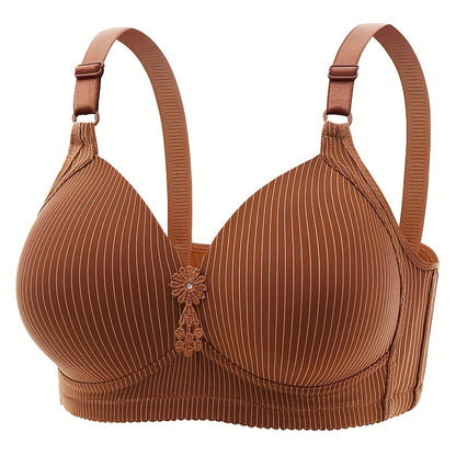 5pcs Seamless Push-Up Bras for Women Comfortable Breathable Bras, Plus Size Bra, Maternity Bra for Women, Adjustable Maternity Bras, Nursing Bras Plus Size, Front Button Bra, Nursing Support, Comfortable Lingerie, Elegant Lin