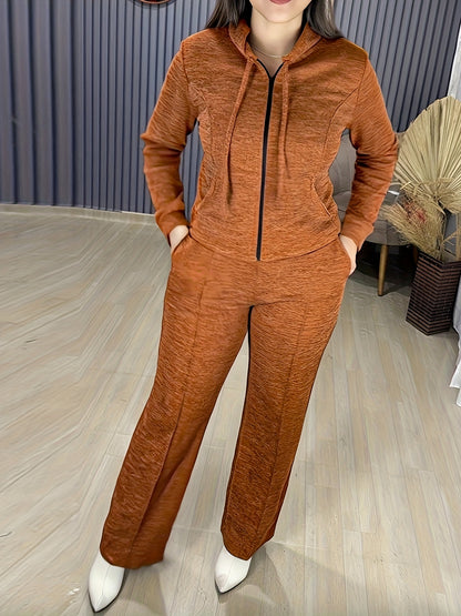 Women’s 2pcs Outfit Set – Hooded Cardigan & Pants