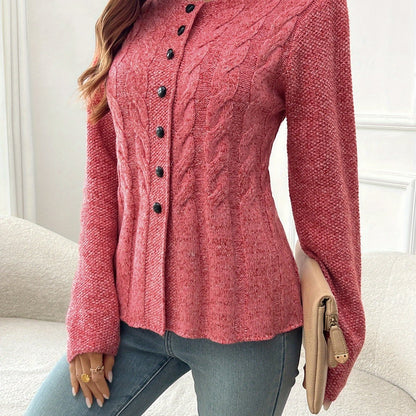 LUNE Front Button Cardigan – Casual Long Sleeve