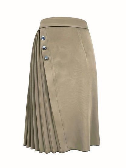 New Autumn Irregular Design Half-Length Skirt for Women, Versatile Pleated Skirt with a Stylish Flair.