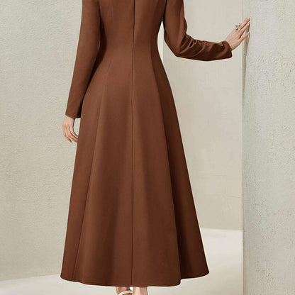 Crew Neck Long Sleeve Dress – Elegant & Timeless