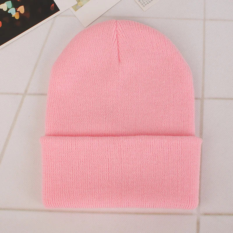 Fashion Solid Color Knitted Beanies Hat Winter Warm Ski Hats Men Women Multicolor Skullies Caps Soft Elastic Cap Sport Bonnet