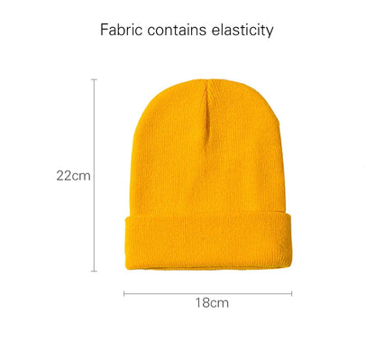 Fashion Solid Color Knitted Beanies Hat Winter Warm Ski Hats Men Women Multicolor Skullies Caps Soft Elastic Cap Sport Bonnet