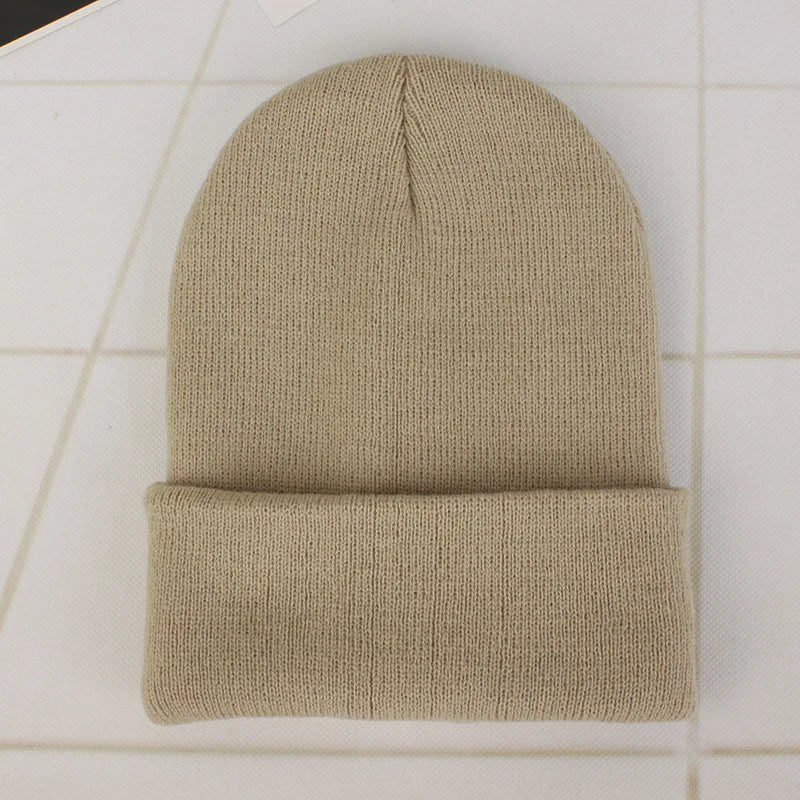 Fashion Solid Color Knitted Beanies Hat Winter Warm Ski Hats Men Women Multicolor Skullies Caps Soft Elastic Cap Sport Bonnet