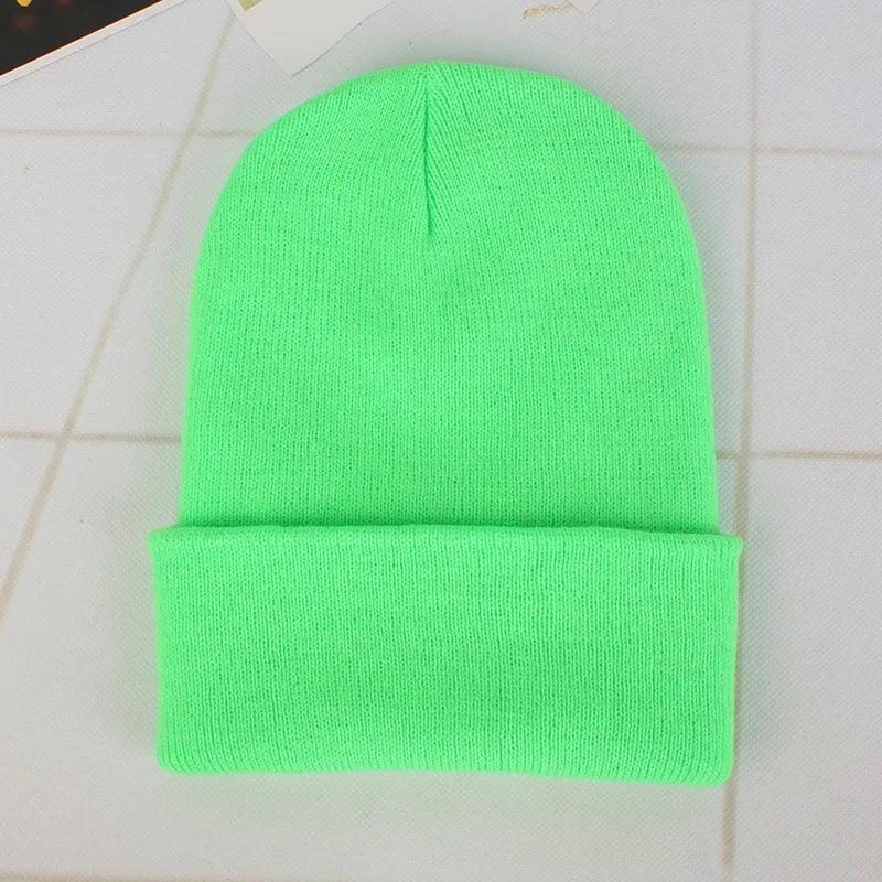 Fashion Solid Color Knitted Beanies Hat Winter Warm Ski Hats Men Women Multicolor Skullies Caps Soft Elastic Cap Sport Bonnet