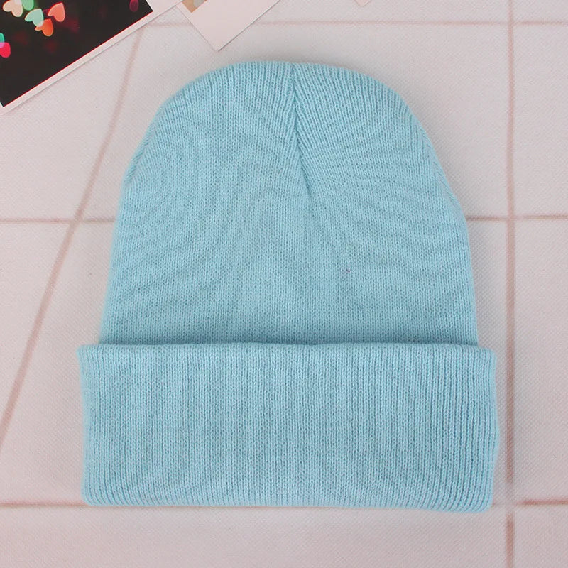 Fashion Solid Color Knitted Beanies Hat Winter Warm Ski Hats Men Women Multicolor Skullies Caps Soft Elastic Cap Sport Bonnet