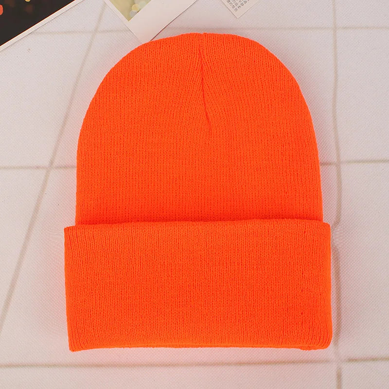 Fashion Solid Color Knitted Beanies Hat Winter Warm Ski Hats Men Women Multicolor Skullies Caps Soft Elastic Cap Sport Bonnet