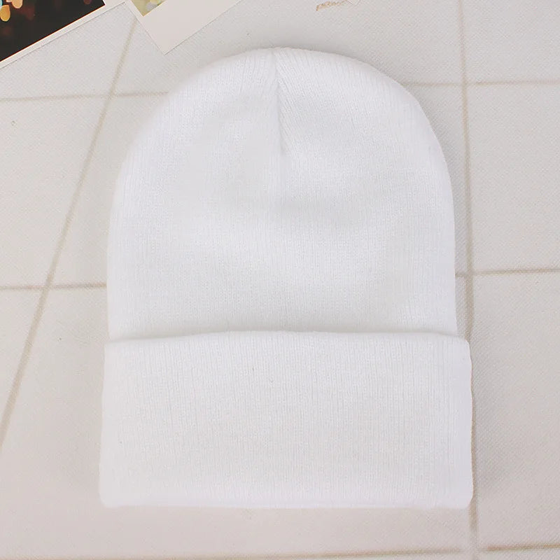 Fashion Solid Color Knitted Beanies Hat Winter Warm Ski Hats Men Women Multicolor Skullies Caps Soft Elastic Cap Sport Bonnet