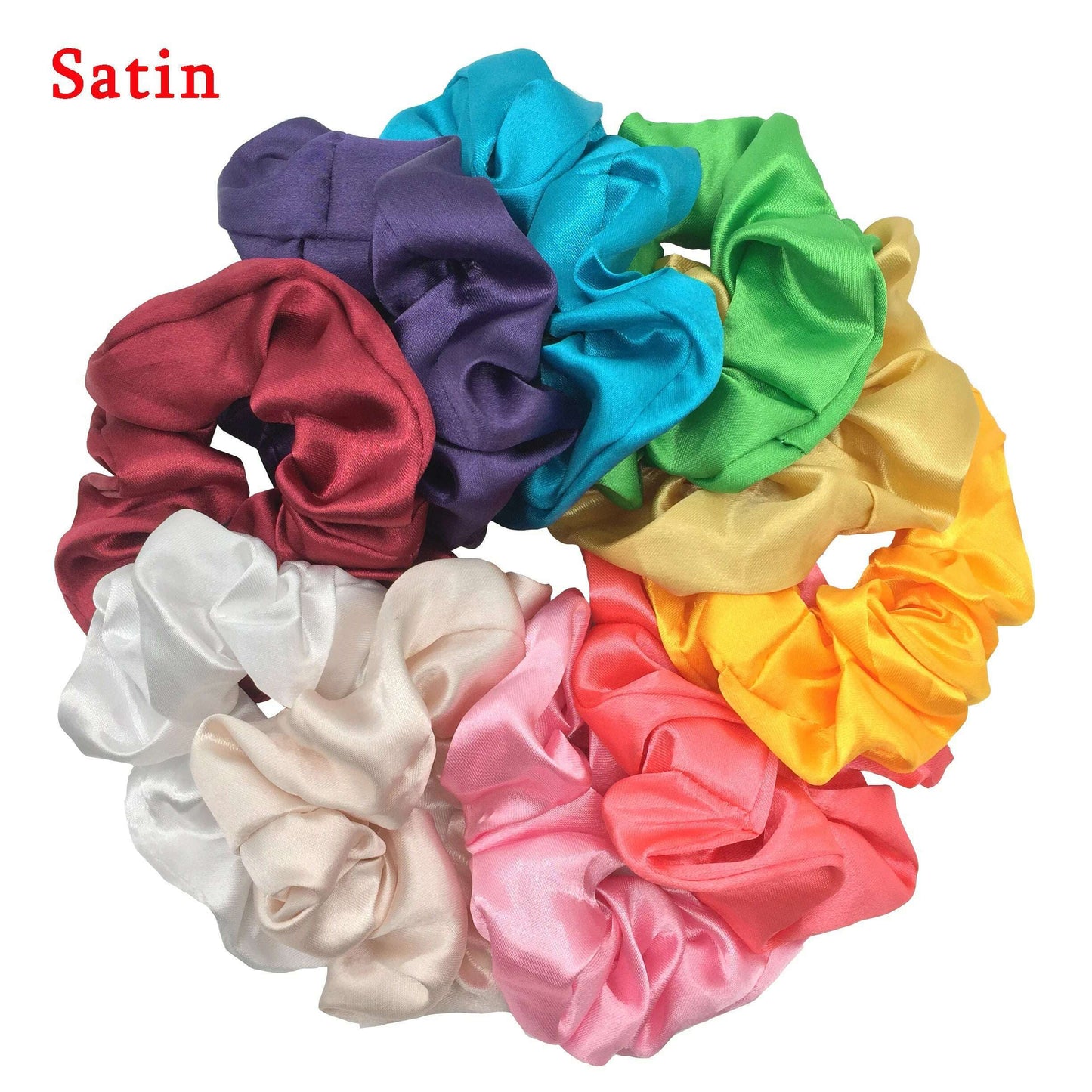 Vintage Satin Scrunchies Hair Bands for Women